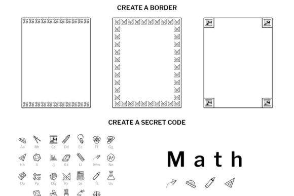 Math Doodle Font PNG with transparent background - Preview 5