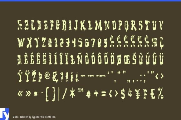 Model Worker Font PNG with transparent background - Preview 2