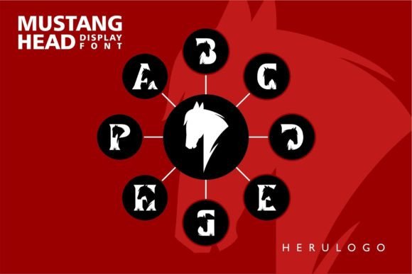 Mustang Head Font PNG with transparent background - Preview 2