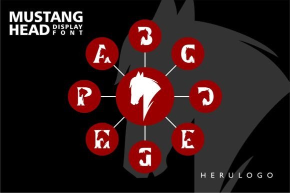 Mustang Head Font PNG with transparent background - Preview 6