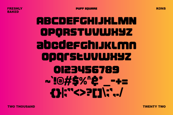 Puff Square Font PNG with transparent background - Preview 2