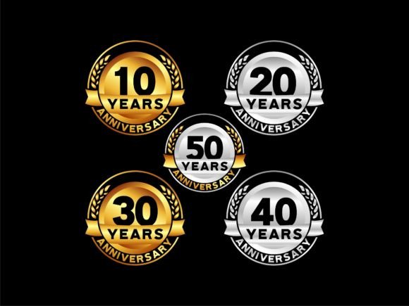 Set of Golden and Silver Anniversary