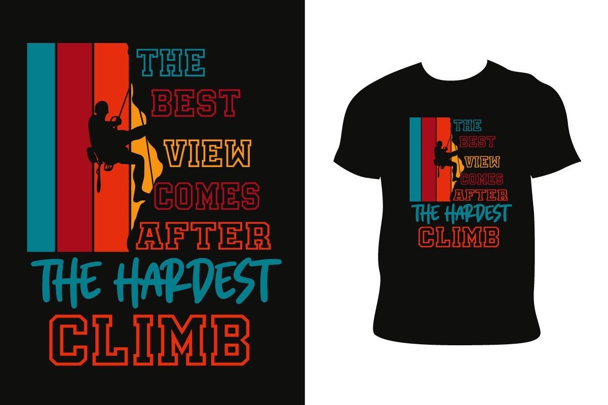 Climbing Vintage T-shirt Design Graphic by NeonPixert · Creative Fabrica
