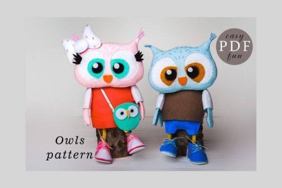 Felt Owls Couple