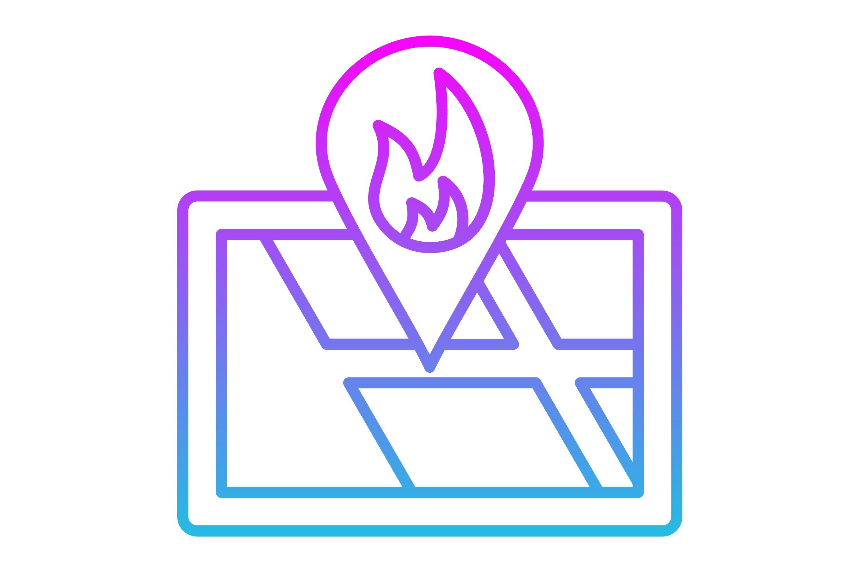 Fire Location Line Gradient Icon Graphic by Maan Icons · Creative Fabrica