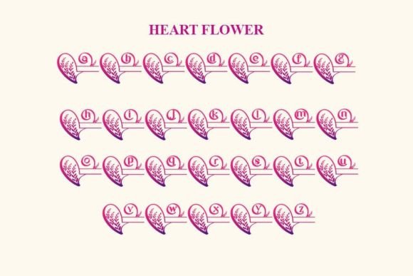 Heart Flower Monogram Font - Preview 2