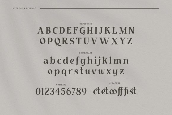 Milburga Font font preview - 1