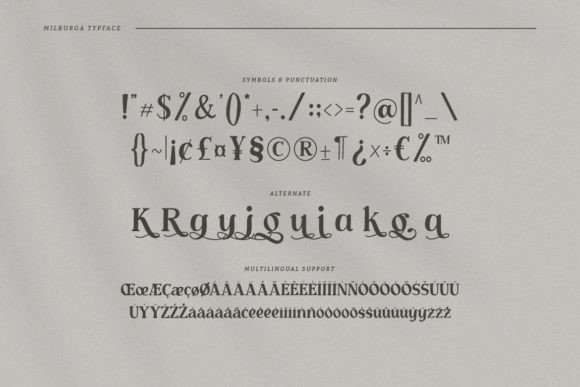 Milburga Font font preview - 2