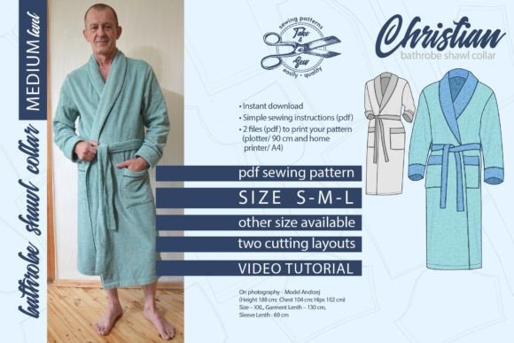 Shawl Collar Bathrobe Pattern, Christian