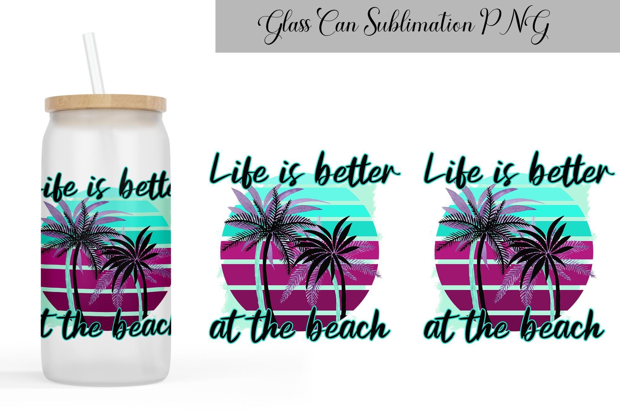 Summer Can Glass Sublimation Graphic by WatercolorColorDream · Creative ...
