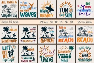 Beach Summer Svg Bundle Cut Files Graphic by TEEBAY TEES · Creative Fabrica