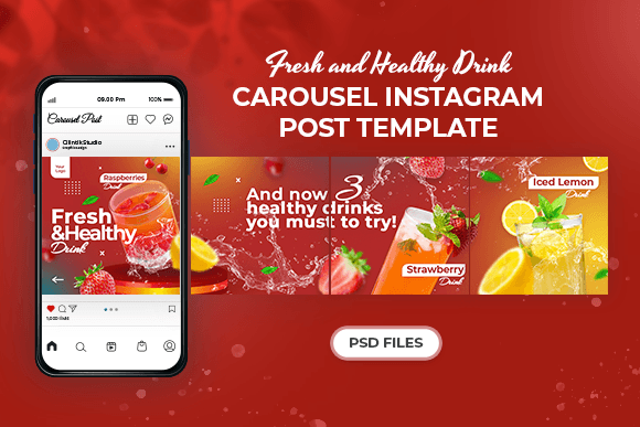 Preview of Food & Drink Social Media Carousel food social media design template