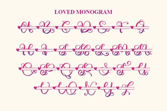 Loved Monogram Font PNG with transparent background - Preview 2
