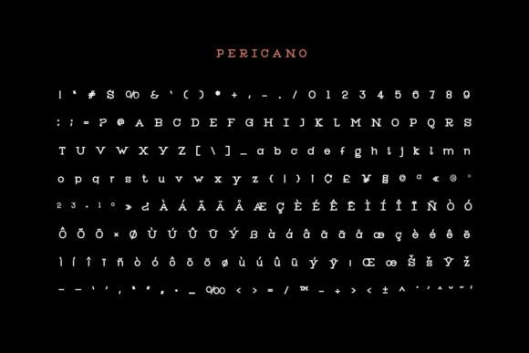 Pericano Font PNG with transparent background - Preview 5
