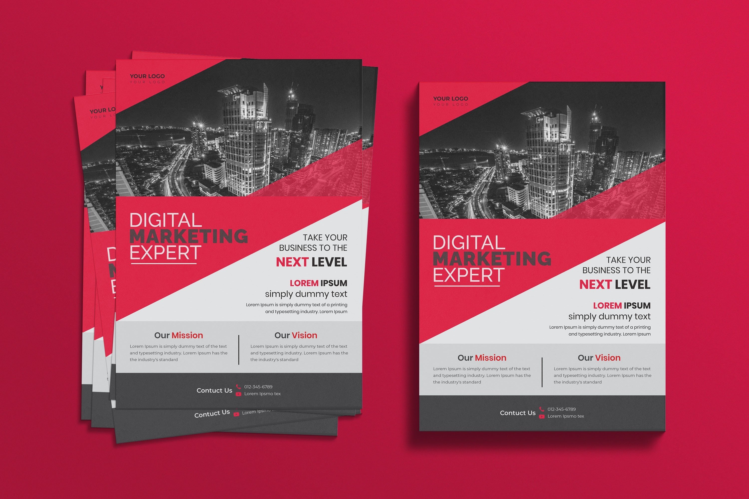 Business Flyer Template Red Color Graphic by ronth5897 · Creative Fabrica