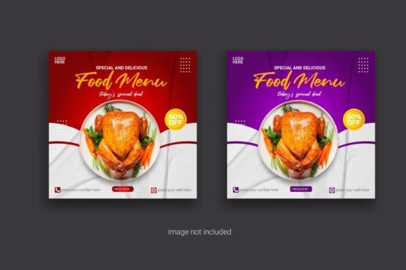 Preview of Food Menu Social Media Post food social media design template