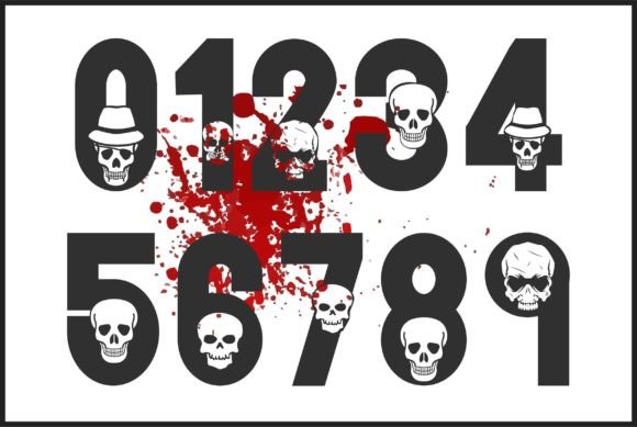 Skull Font PNG with transparent background - Preview 2