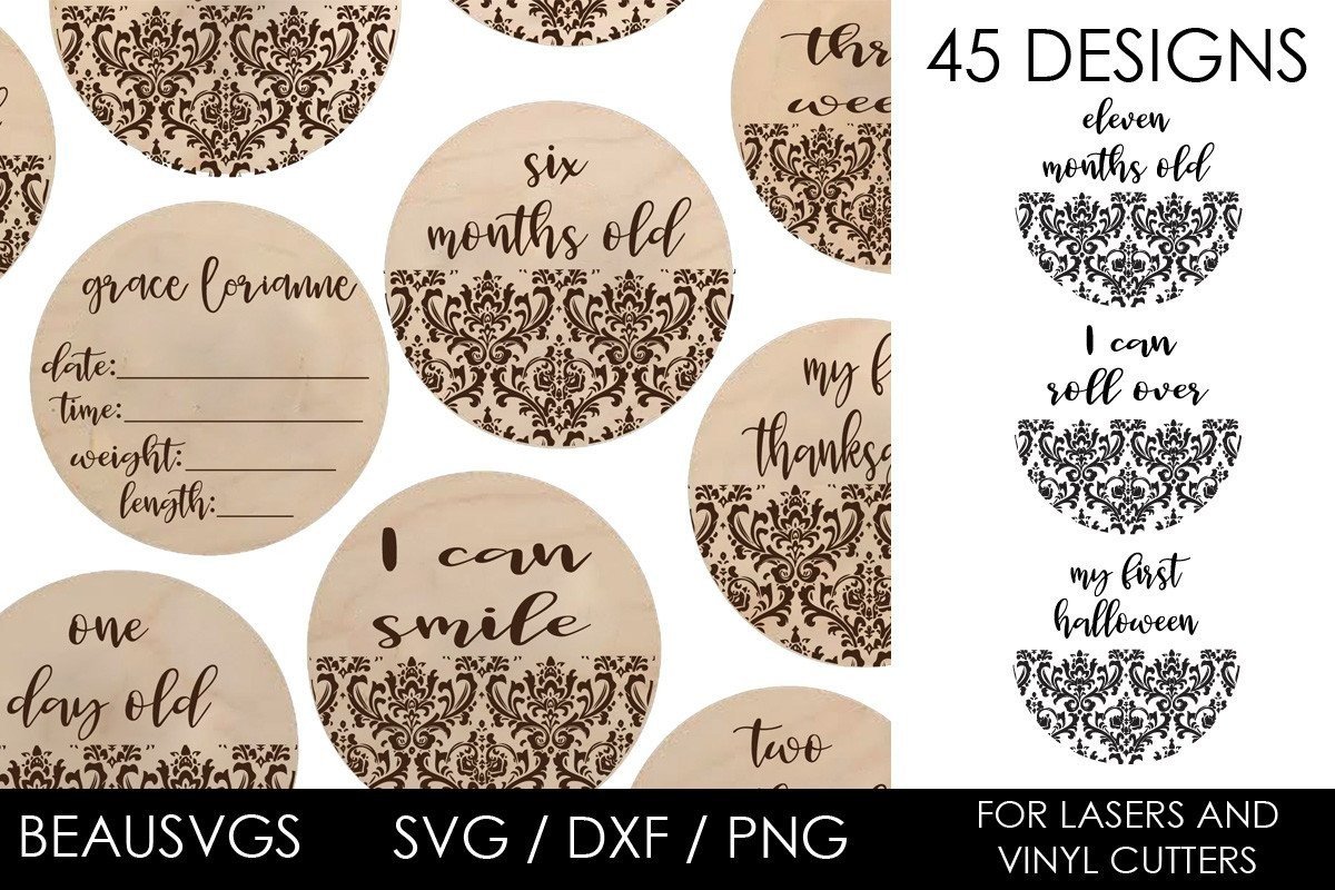 45 Monthly Milestone Baby Photo Markers Graphic by BeauSVGs · Creative ...
