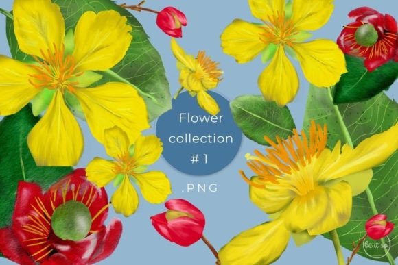 Flower Collection Clipart Graphic