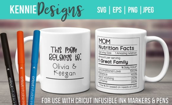 Mom Nutrition Facts Mug Wrap Svg Graphics