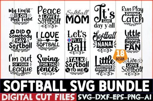 Softball Svg Bundle Graphics