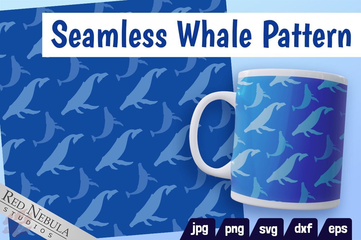 Blue Humpback Whale Seamless Pattern Graphic by RedNebulaDigital ...