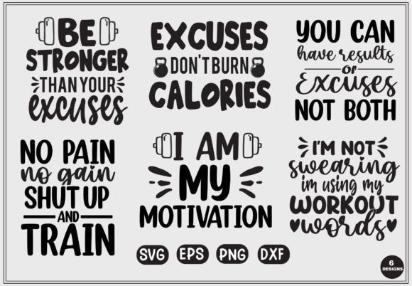 Gym Motivation Svg Bundle Graphics