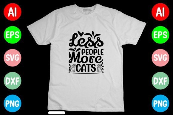 Less People More Cats SVG Design Graphic by mahabubgraphics84 ...
