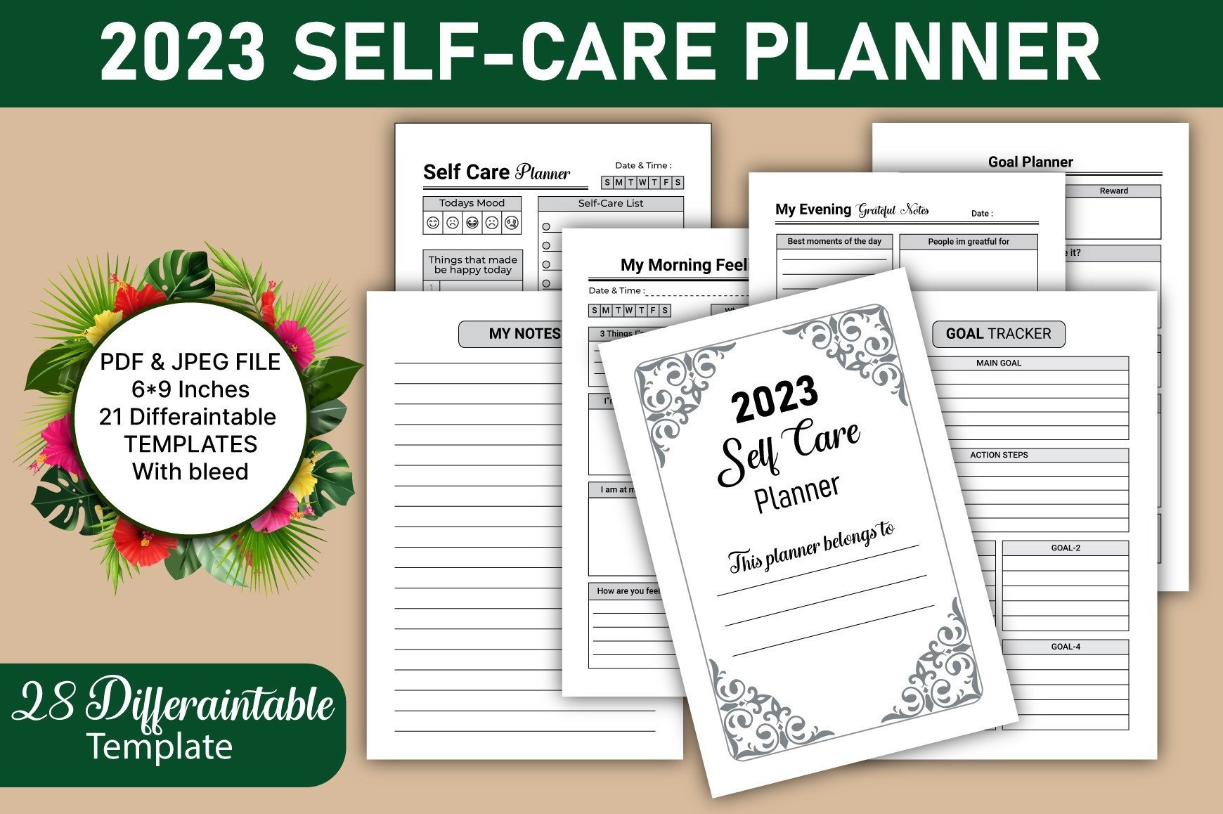 SELF CARE PLANNER 2023 Graphic by mrdesigner · Creative Fabrica