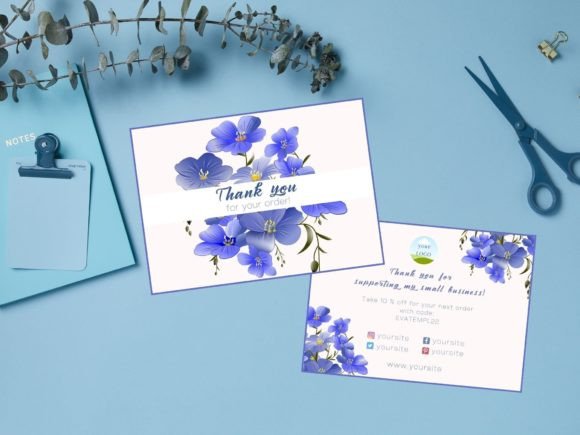 Basic Floral Canva Thank You Card