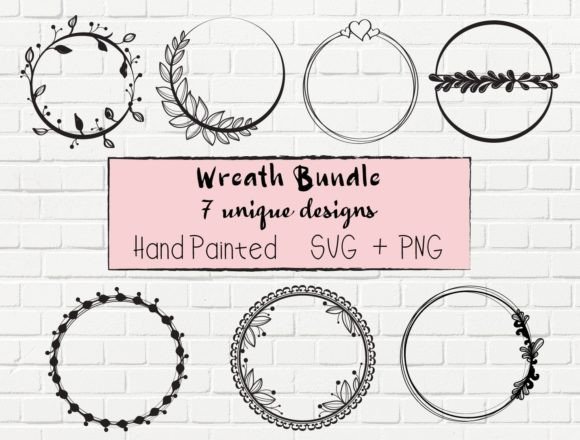 Classic Wreath Afbeelding Afdruk Sjablonen Door Digitaira