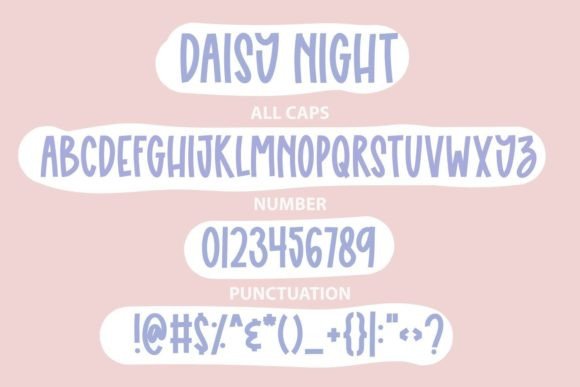 Daisy Night Font PNG with transparent background - Preview 2