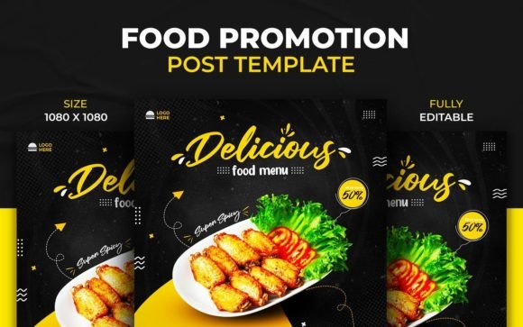 Food Social Media Promotion Post Design Afbeelding Sjablonen voor Sociale Media Door Creative Design Studio