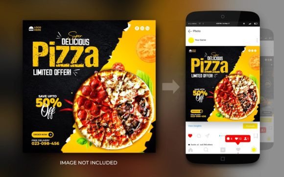 Food Social Media Promotion Post Design Gráfico Modelos de Mídias Sociais Por Creative Design Studio