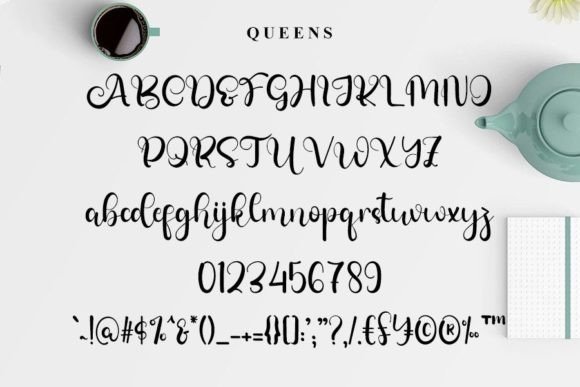 Queens Font PNG with transparent background - Preview 3