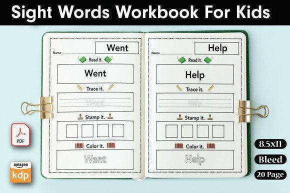 Sight Word Worksheets for Kids cover
