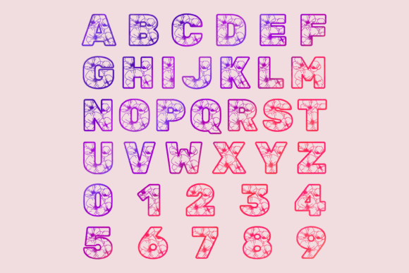California Poppy Lace Font PNG with transparent background - Preview 1