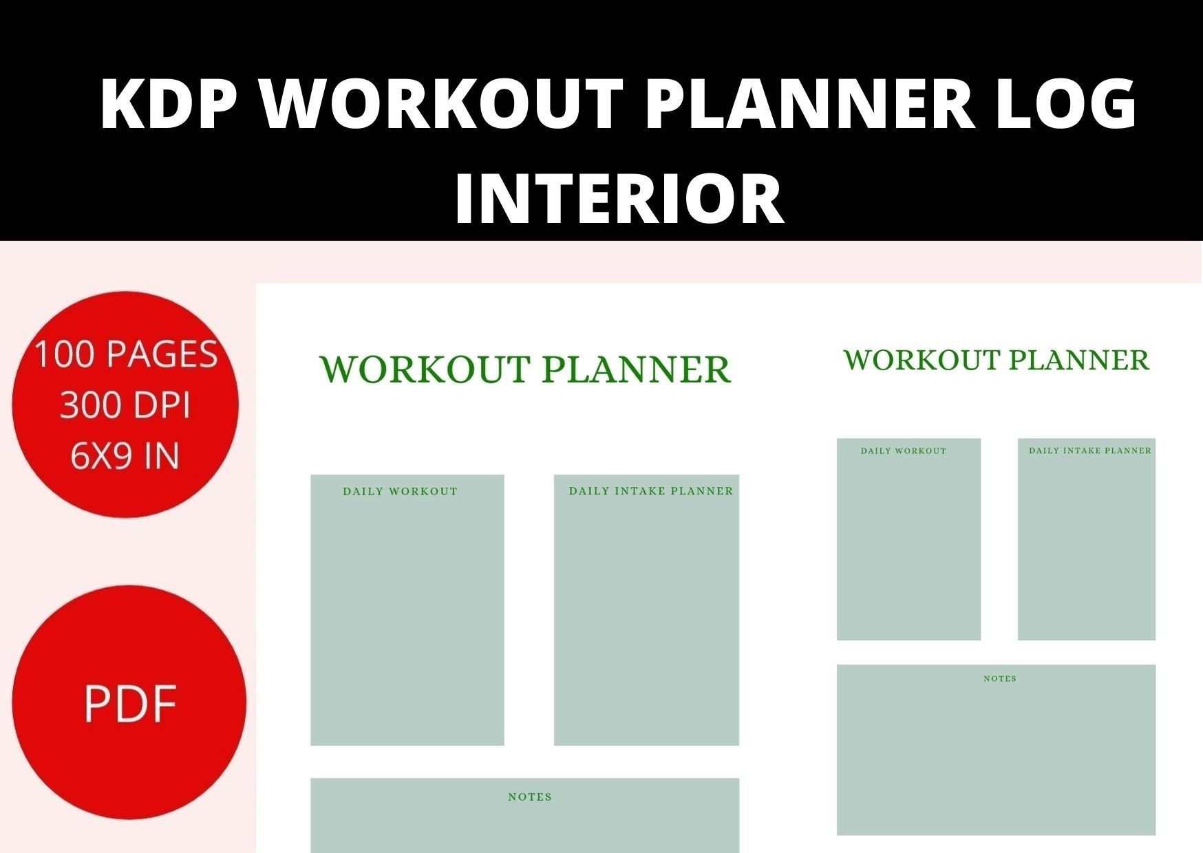KDP WORKOUT PLANNER PDF INTERIOR Graphic by CREATILORY · Creative Fabrica