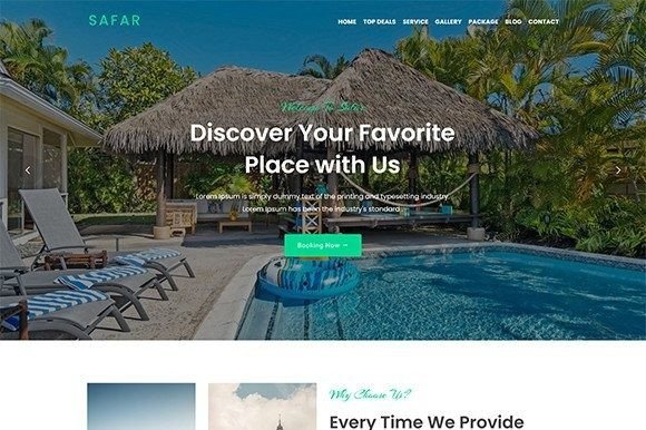 Safar - Tour and Travel WordPress Theme Grafika WordPress Przez Themesvila