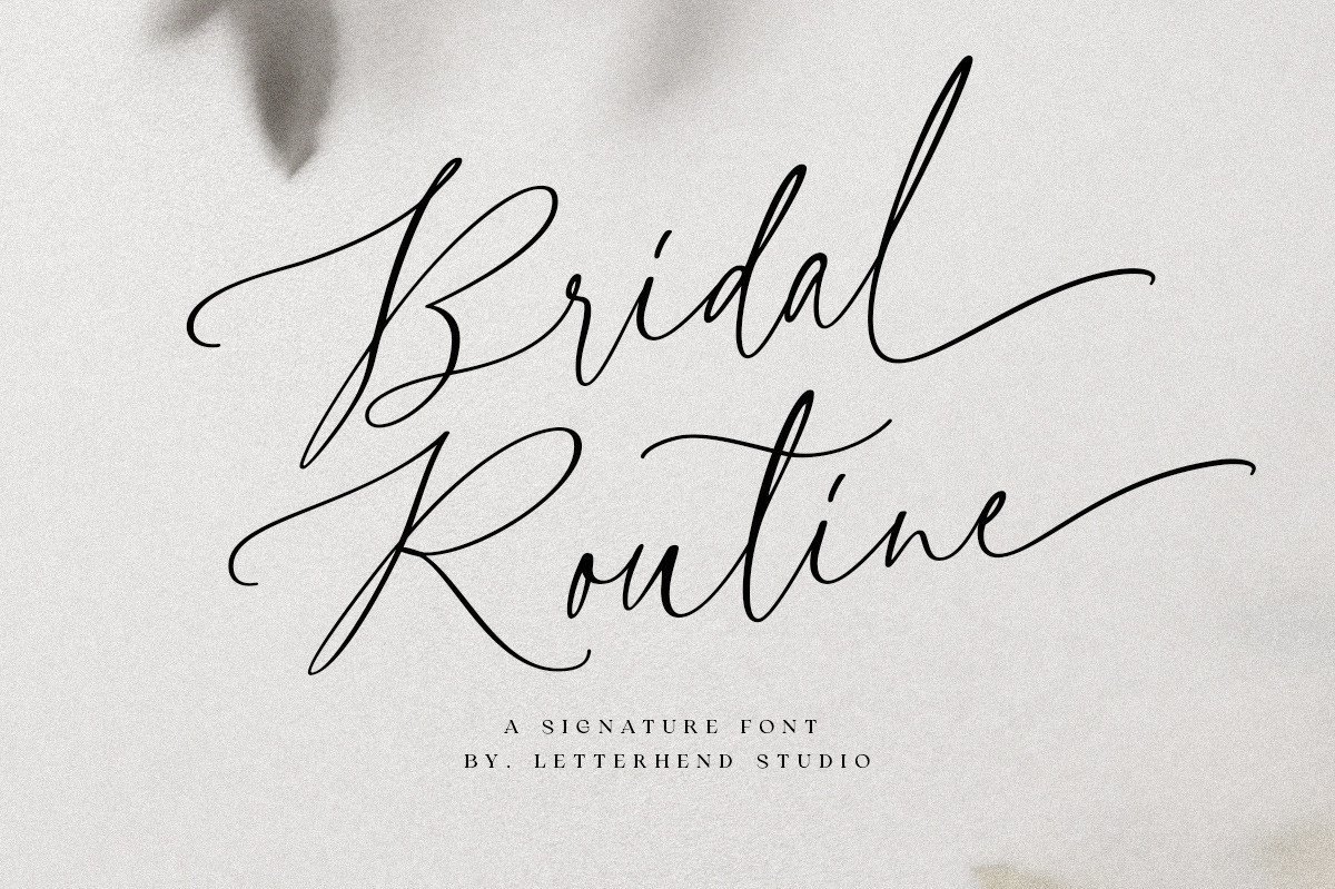 Bridal Routine preview — structured clean modern script for ceremony programs and escort cards