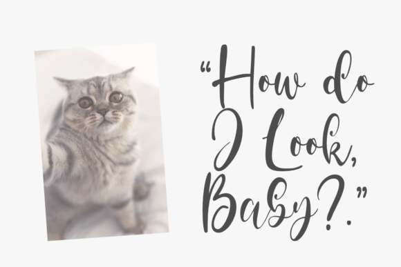 Cute Selfie Font PNG with transparent background - Preview 1