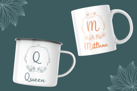 Lotus Love Monogram Font PNG with transparent background - Preview 1