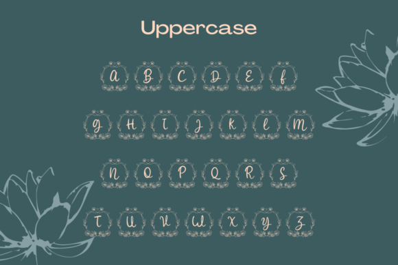 Lotus Love Monogram Font PNG with transparent background - Preview 3