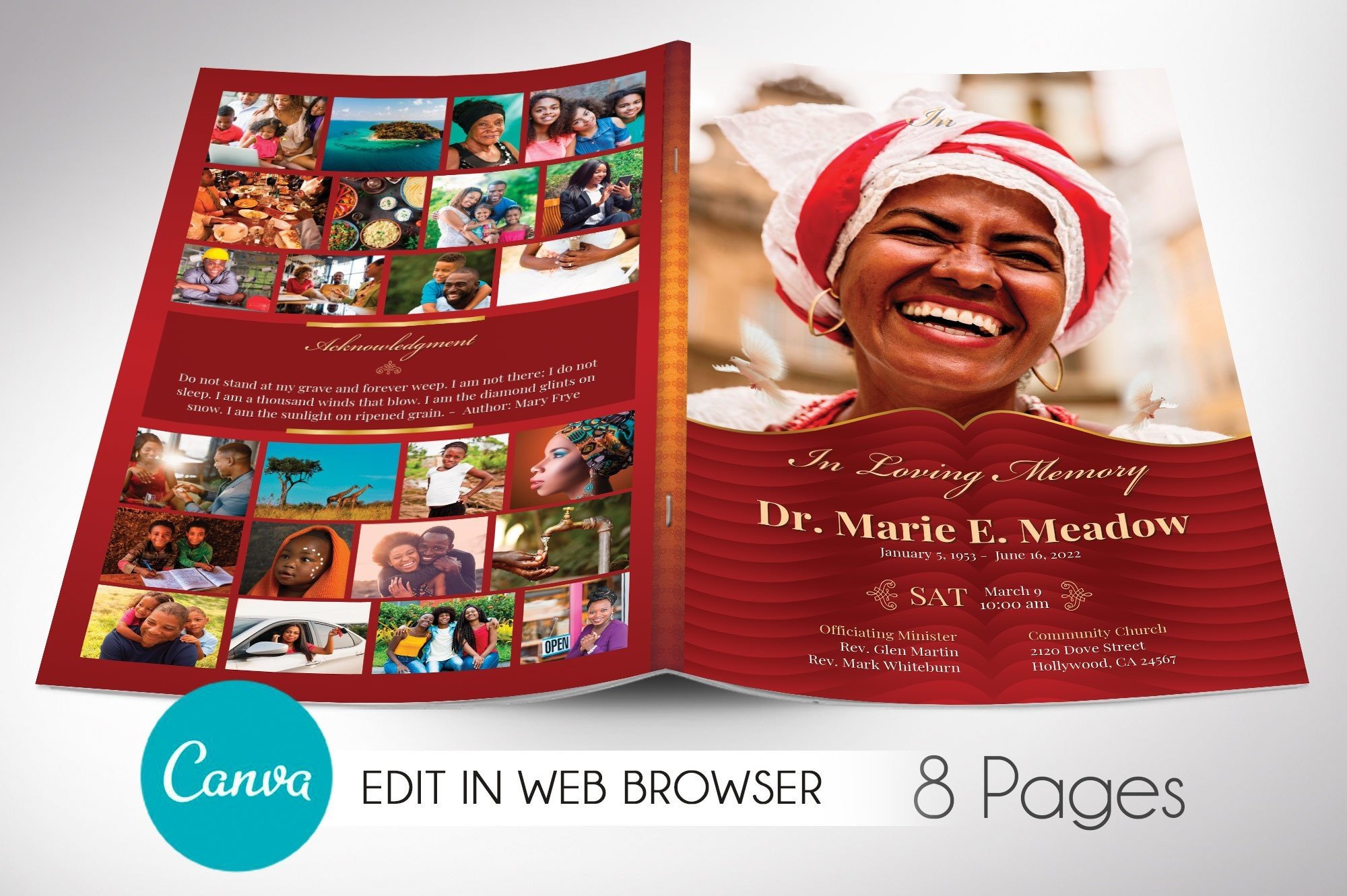 Loving Funeral Program Canva V2 8pgs