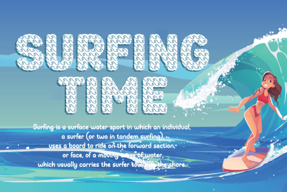 On the Waves Font PNG with transparent background - Preview 2