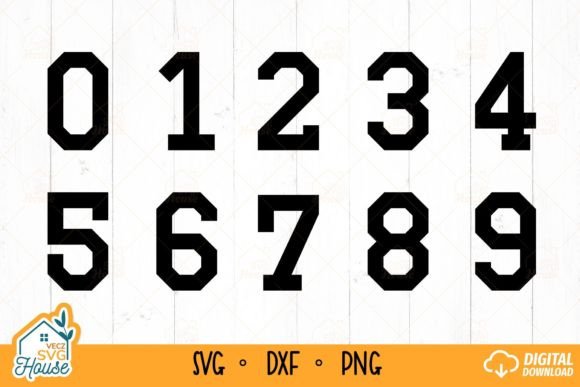 Sports Jersey Font Varsity Numbers Svg Graphics