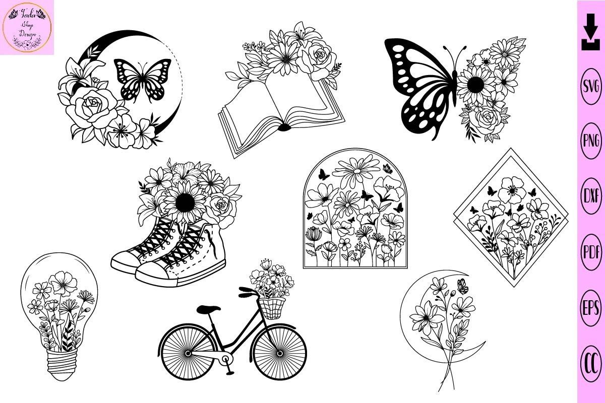 Flower Svg Bundle, Flowers Svg Graphic by Tadashop Design · Creative ...