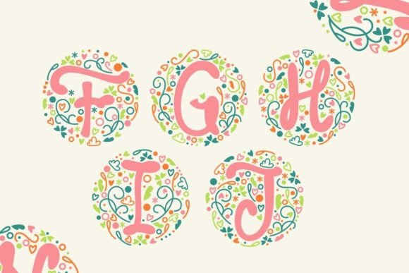 Laureline Floral Monogram Font PNG with transparent background - Preview 3
