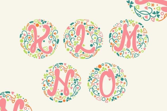 Laureline Floral Monogram Font PNG with transparent background - Preview 4