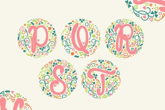 Laureline Floral Monogram Font PNG with transparent background - Preview 5